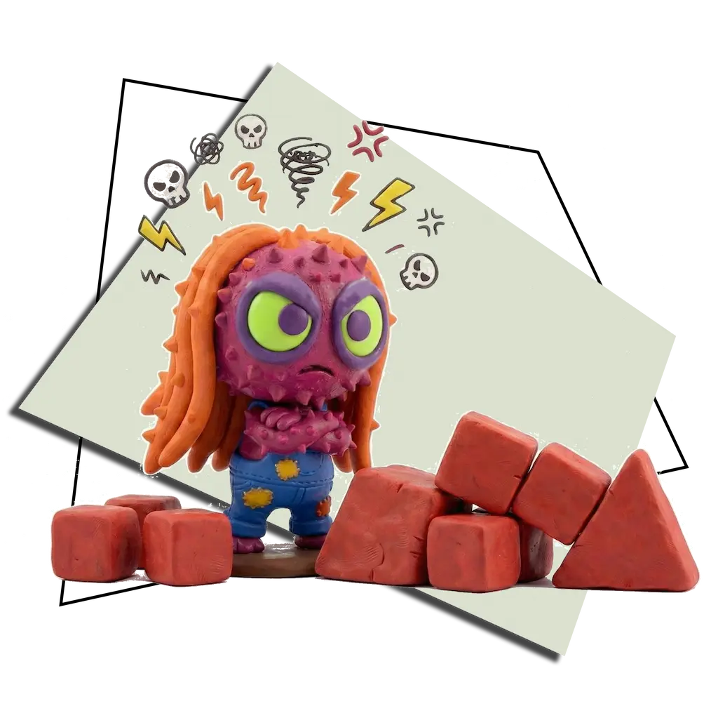 un personaje de plastilina que trabaja en una agencia de marketing digital